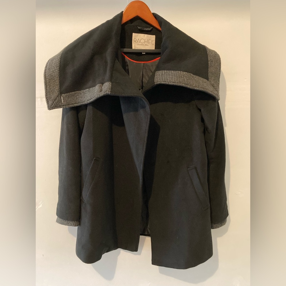 RACHEL Rachel Roy Black and Gray Cape Coat